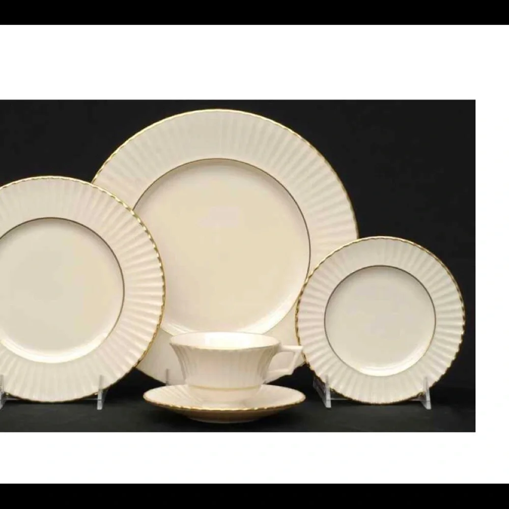 LENOX CITATION GOLD 5‎ PIECES VINTAGE DINNER .